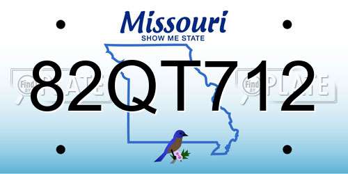 82QT712 Missouri License Plate