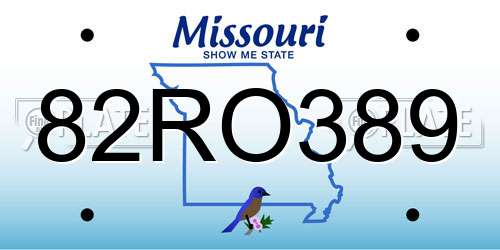 82RO389 Missouri License Plate