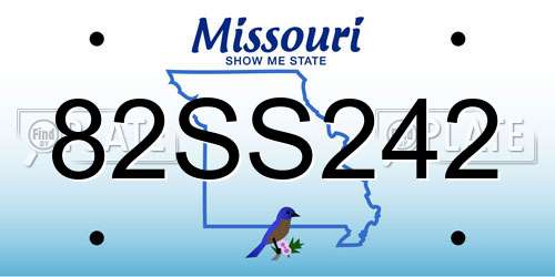 82SS242 Missouri License Plate