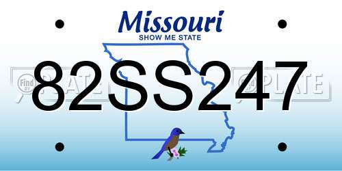 82SS247 Missouri License Plate