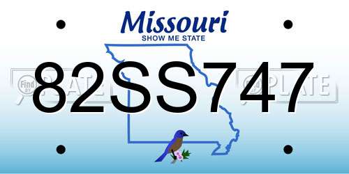 82SS747 Missouri License Plate