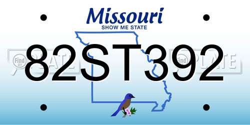 82ST392 Missouri License Plate