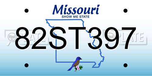 82ST397 Missouri License Plate