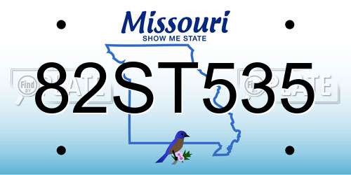 82ST535 Missouri License Plate