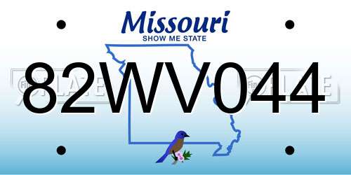 82WV044 Missouri License Plate