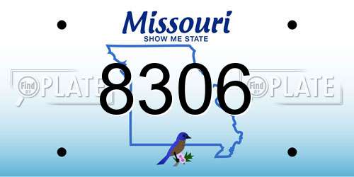 8306 Missouri License Plate