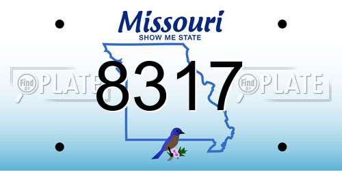 8317 Missouri License Plate