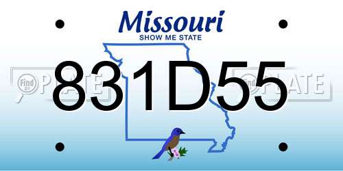 831D55 Missouri License Plate