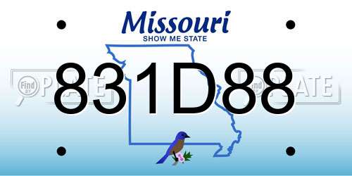 831D88 Missouri License Plate