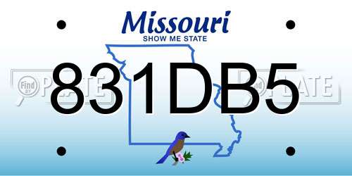 831DB5 Missouri License Plate