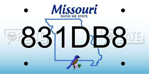 831DB8 Missouri License Plate