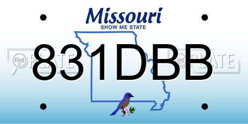 831DBB Missouri License Plate