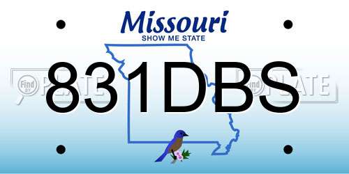 831DBS Missouri License Plate