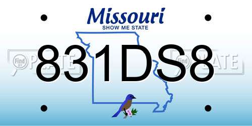 831DS8 Missouri License Plate