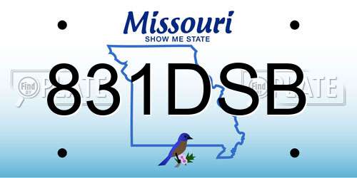 831DSB Missouri License Plate