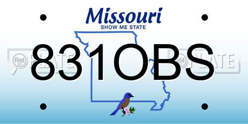 831OBS Missouri License Plate