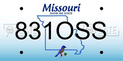 831OSS Missouri License Plate