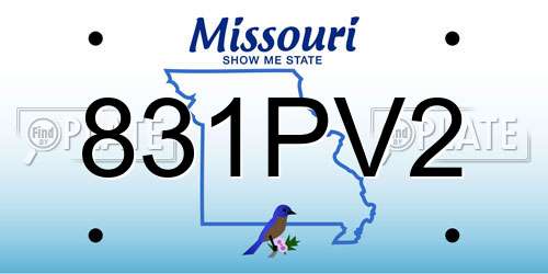 831PV2 Missouri License Plate