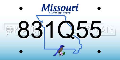831Q55 Missouri License Plate
