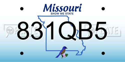 831QB5 Missouri License Plate