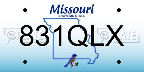 831QLX Missouri License Plate