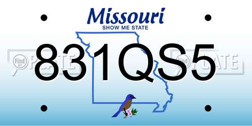 831QS5 Missouri License Plate