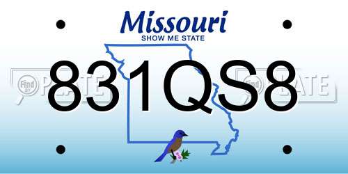 831QS8 Missouri License Plate