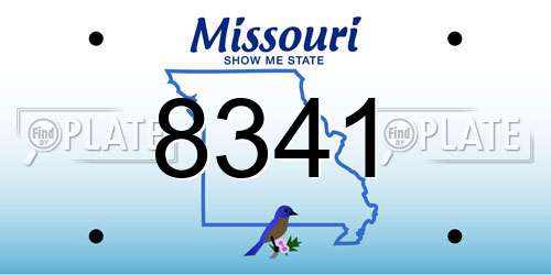 8341 Missouri License Plate