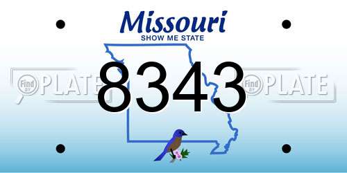 8343 Missouri License Plate