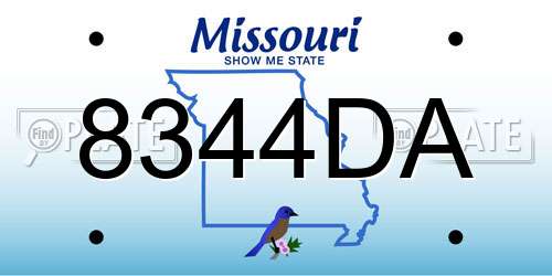 8344DA Missouri License Plate