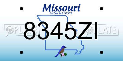 8345ZI Missouri License Plate