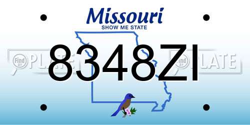 8348ZI Missouri License Plate