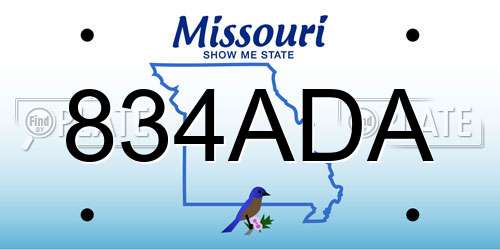 834ADA Missouri License Plate
