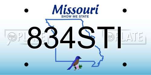 834STI Missouri License Plate