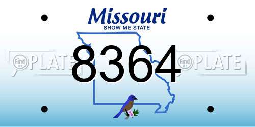 8364 Missouri License Plate