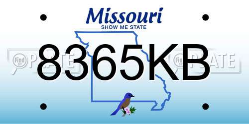 8365KB Missouri License Plate