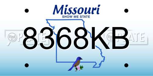 8368KB Missouri License Plate