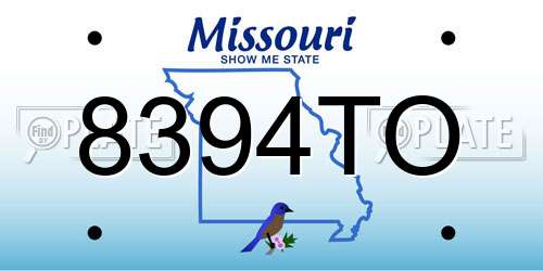 8394TO Missouri License Plate