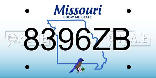 8396ZB Missouri License Plate