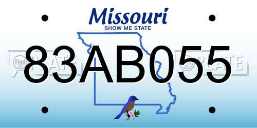 83AB055 Missouri License Plate
