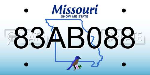 83AB088 Missouri License Plate
