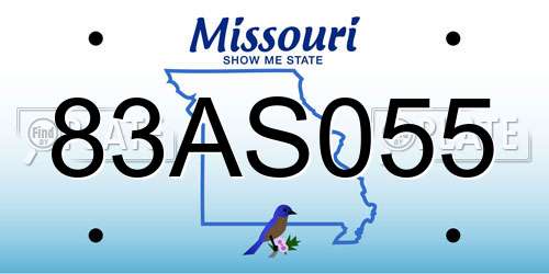 83AS055 Missouri License Plate
