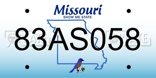 83AS058 Missouri License Plate