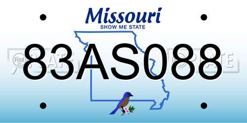 83AS088 Missouri License Plate