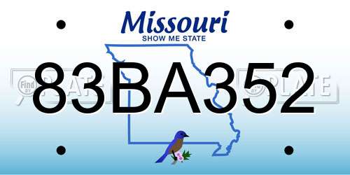 83BA352 Missouri License Plate