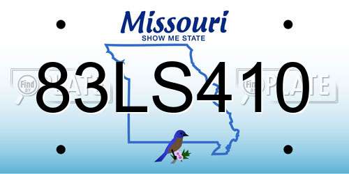 83LS410 Missouri License Plate