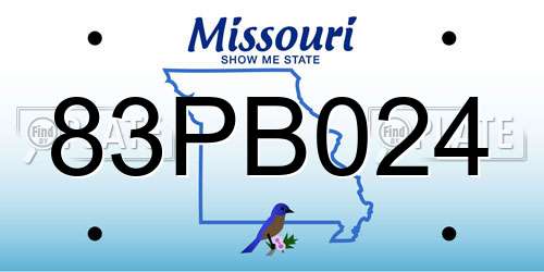 83PB024 Missouri License Plate