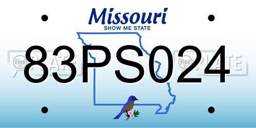 83PS024 Missouri License Plate