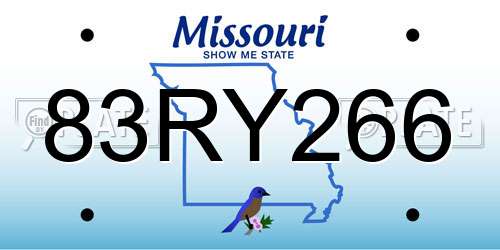 83RY266 Missouri License Plate
