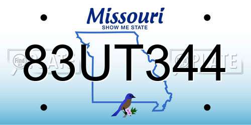 83UT344 Missouri License Plate